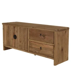 Meuble TV 2 tiroirs 2 portes bois pin recyclé SANDY
