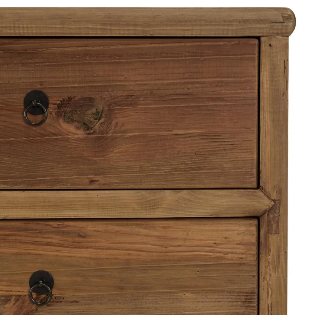 Meuble TV 2 tiroirs 2 portes bois pin recyclé SANDY