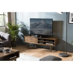 Meuble TV avec 2 tiroirs et 2 niches en mindi