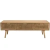 Meuble TV couleur naturel 3 tiroirs cannage - RODRIGO