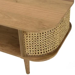 Meuble TV marron bois de jamelonier et cannage naturel ISA