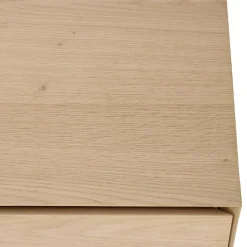 Meuble TV naturel 1 porte 2 tiroirs pieds métal noir MAXENDRE