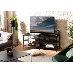 Meuble Tv ROMAIN 2 Étagères Métal Industriel