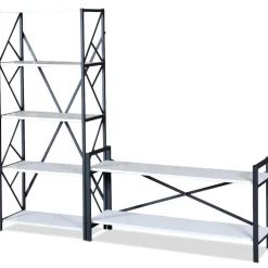 Meuble TV style industriel MARCADET 120cm Blanc