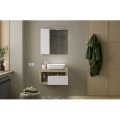 Miroir Led avec Colonne Integrée Ancona 1 Porte L78 cm