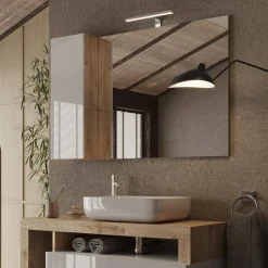 Miroir Led avec Colonne Integrée Bari 1 Porte H30 cm blanc