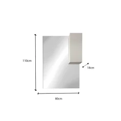 Miroir Led Villarica avec Colonne Integrée laqué blanc brillant