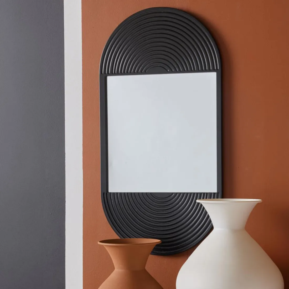 Miroir ovale MOKA Reglisse