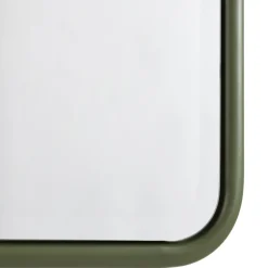 Miroir rectangulaire angles arrondis en métal vert HELENA