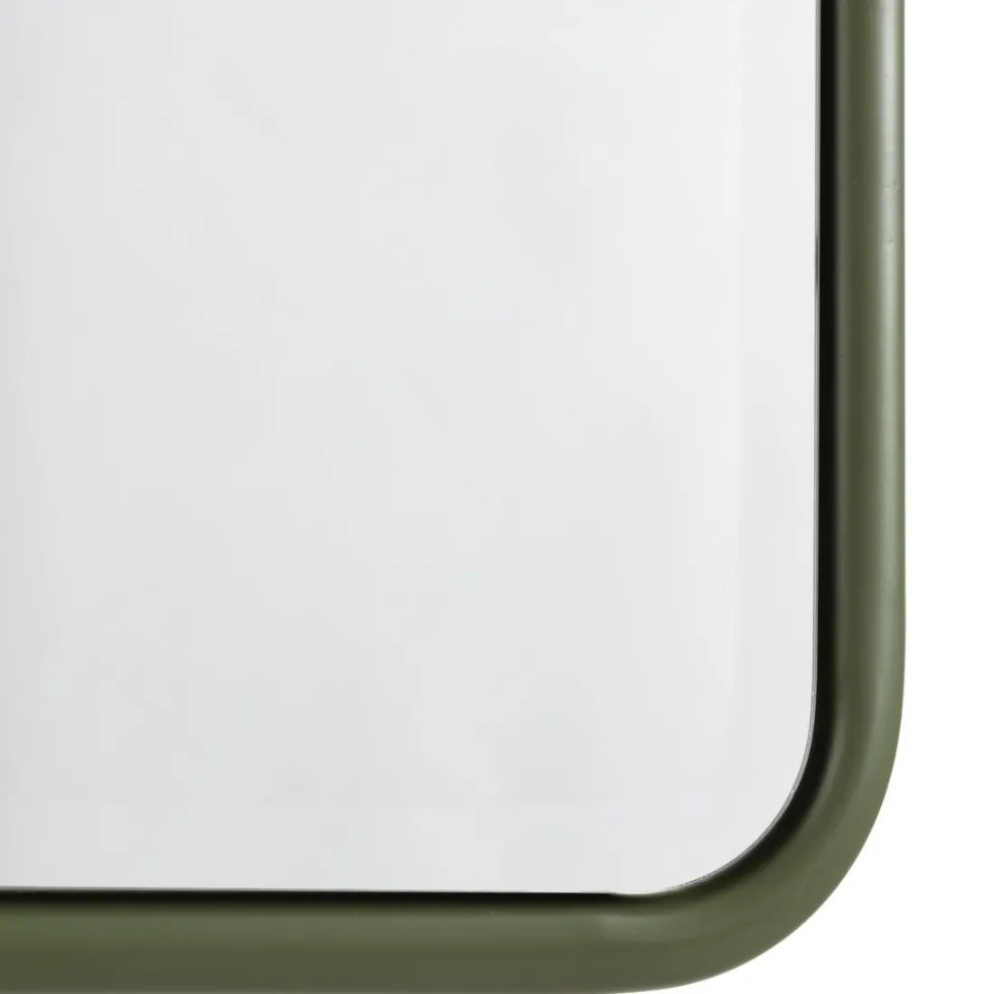 Miroir rectangulaire angles arrondis en métal vert HELENA