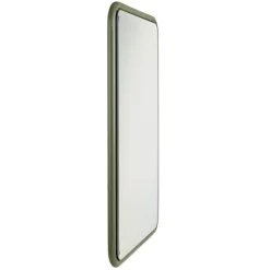 Miroir rectangulaire angles arrondis en métal vert HELENA