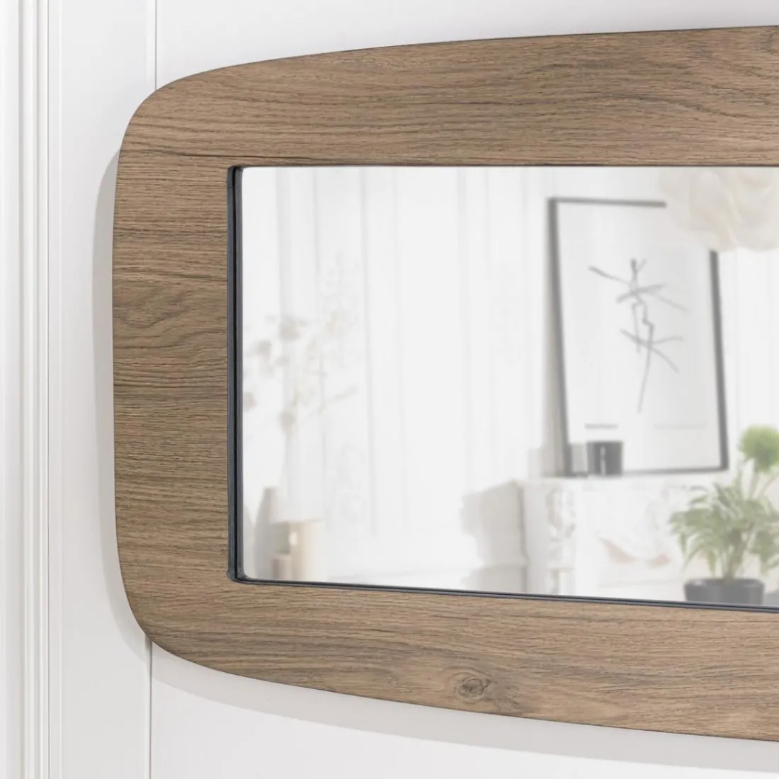 Miroir rectangulaire angles arrondis couleur mocha JULIA