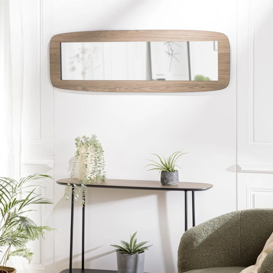 Miroir rectangulaire angles arrondis couleur mocha JULIA