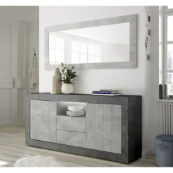 Miroir rectangulaire URBINO décor chêne blanc