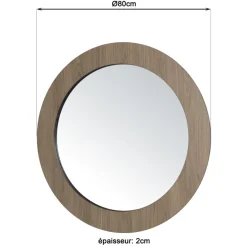 Miroir rond couleur mocha JULIA