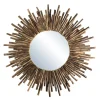 Miroir rond soleil bois nature branches - KLEO