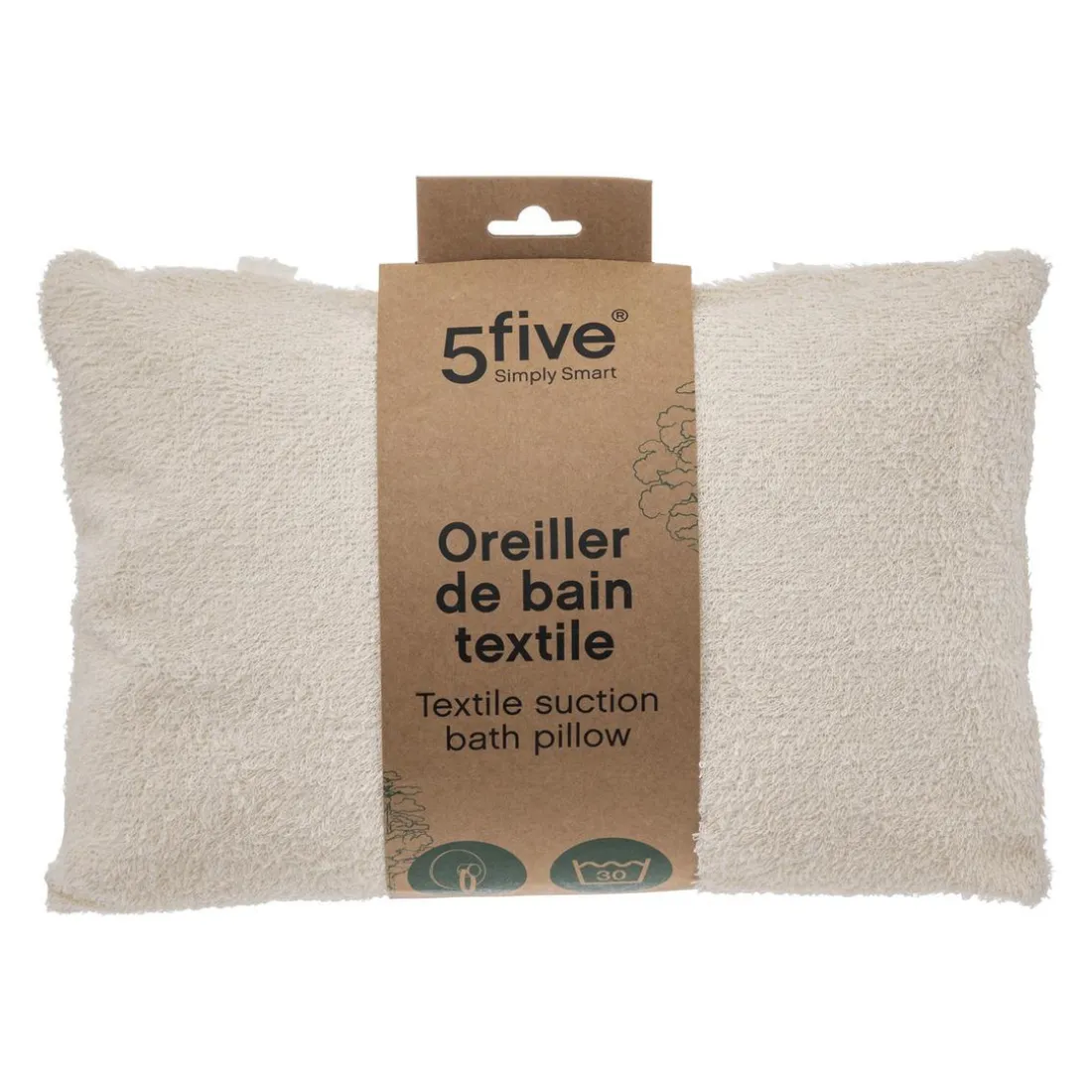 Oreiller de bain coton fixation ventouse