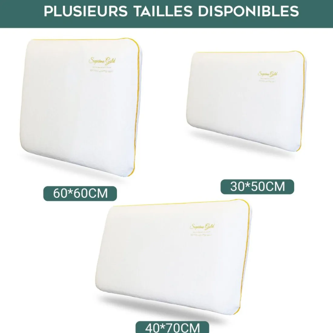 Oreiller gold collection en mousse