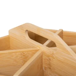 Organisateur à thé rotatif en bambou