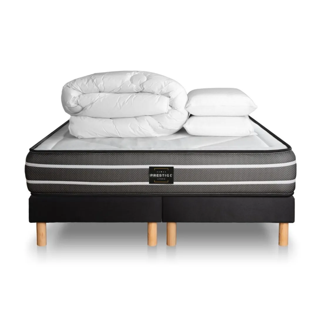 Pack Exclusive double sommier noir