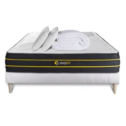 Pack matelas ULTRA sommier blanc Couette 2 oreillers