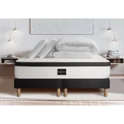 Pack Privilège Memoire de forme 5 zones double sommier noir