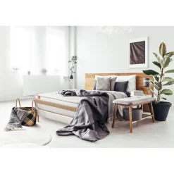 Pack prêt a dormir matelas LE RAFFINÉ Ressorts ensaches Memoire de forme BioVisco sommier kit Blanc
