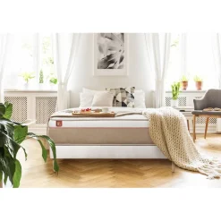 Pack prêt a dormir matelas LE SOYEUX Ressorts ensaches Memoire de forme BioVisco sommier Blanc