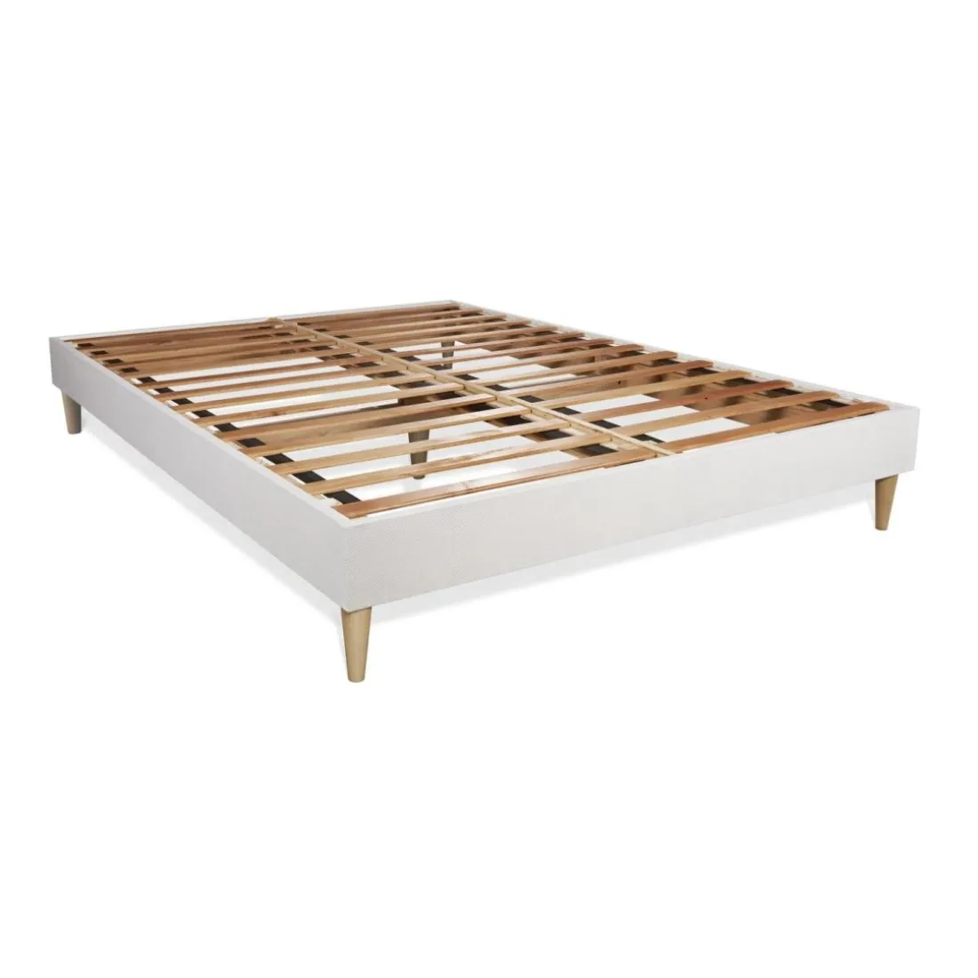 Pack prêt a dormir matelas ULTRA sommier kit blanc 2 oreillers memoire de forme Couette Percale