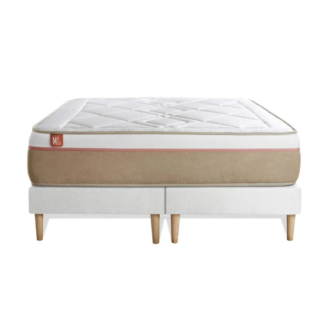 Pack prêt a dormir matelas LE SOYEUX Ressorts ensaches Memoire de forme BioVisco double sommiers Blanc