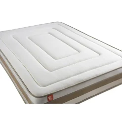 Pack prêt a dormir matelas LE RAFFINÉ Ressorts ensaches Memoire de forme BioVisco sommier Blanc