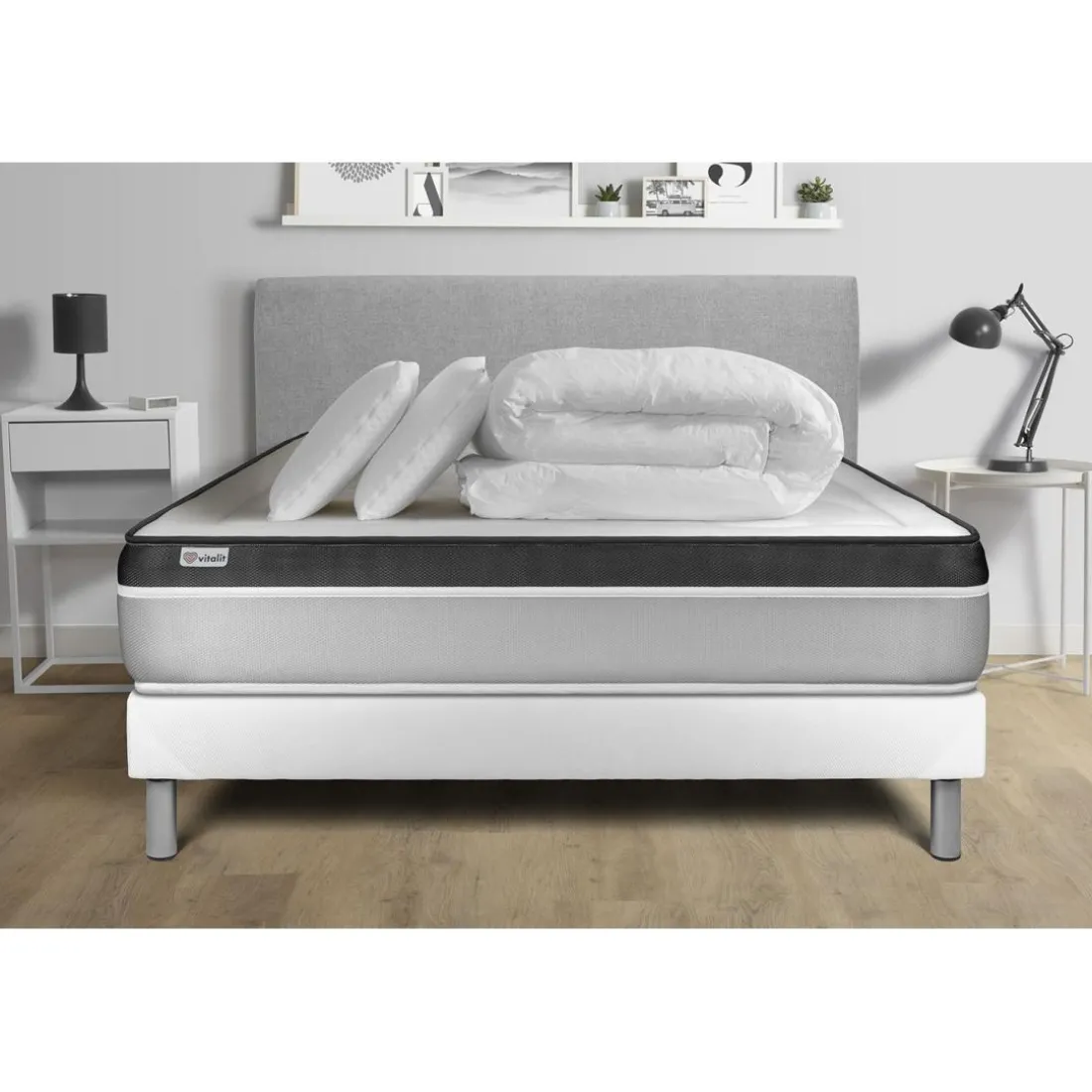 Pack prêt a dormir VITAL ERGO sommier Kit blanc