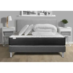 Pack prêt a dormir VITALMEMO ONE sommier Kit gris