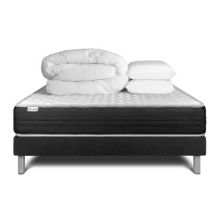 Pack prêt a dormir VITALMEMO ONE sommier Kit noir
