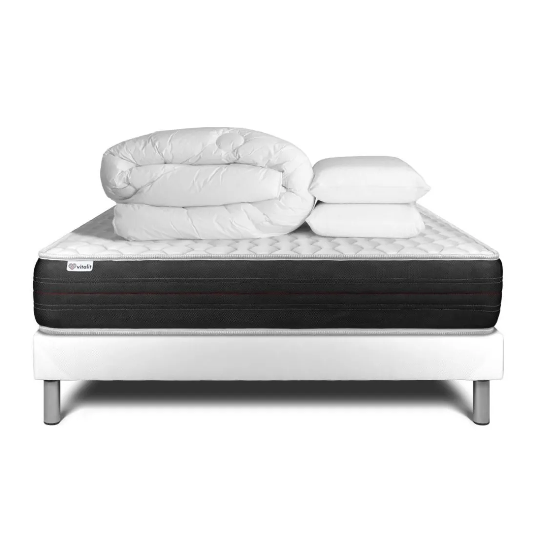 Pack prêt a dormir VITALSPRING sommier Kit blanc