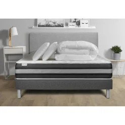 Pack prêt a dormir VITALSPRING ZEN sommier Kit gris