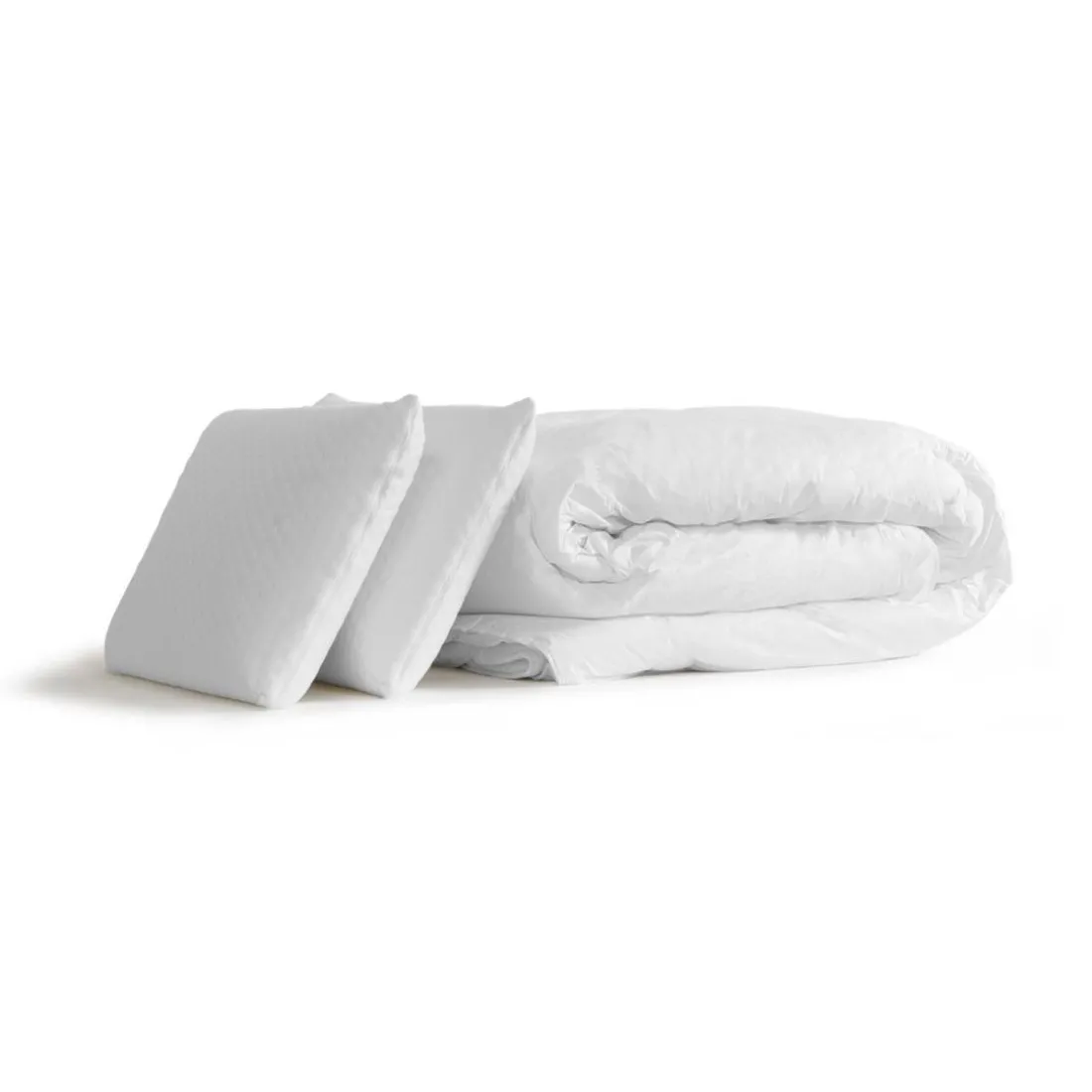 Pack sommier matelas SOFT 2 oreillers memoire de forme Couette Percale