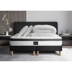 Pack Superieur Memoire de forme 3 zones double sommier noir