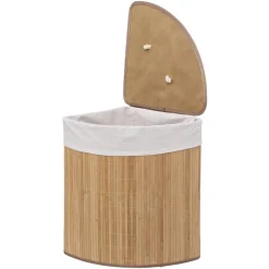 Panier à linge angle 48l en bambou