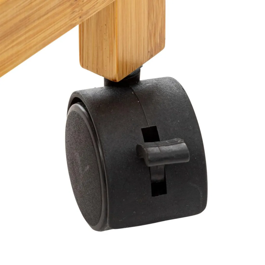 Panier à linge et à roulette en bambou 52L beige