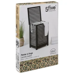PANIER LINGE 65L BOIS NOIR