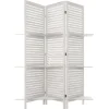 Paravent 3 Étagères Blanc