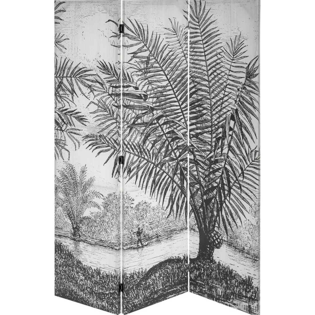 Paravent Imprimé Cuba Noir / Blanc