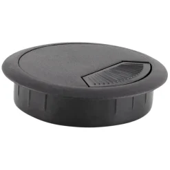 Passe-câbles 'ORGA' en matière plastique noire pour bureau