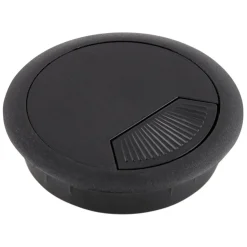 Passe-câbles 'ORGA' en matière plastique noire pour bureau