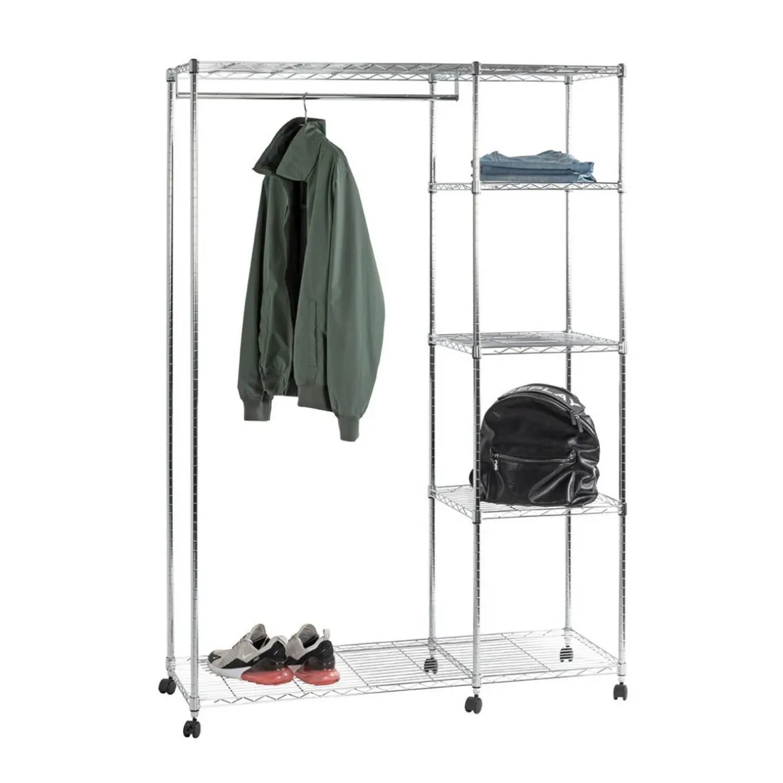 Penderie 4 niveaux sur roulettes