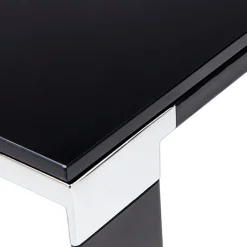 Petit bureau droit design 'XLINE' en verre noir