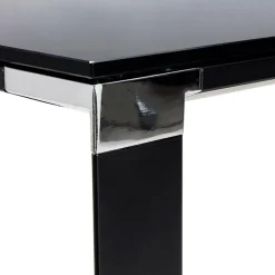 Petit bureau droit design 'XLINE' en verre noir