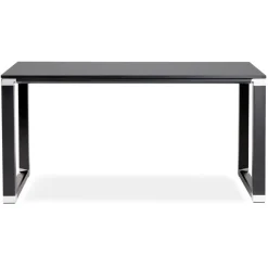Petit bureau droit design 'XLINE' en bois noir