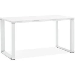 Petit bureau droit design 'XLINE' en bois blanc